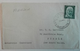 AAT  Cover Cancelled Mawson  30/01/62 On 5d Grey/Green Sir Douglas Mawson - Covers & Documents