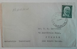 AAT  Cover Cancelled Mawson  30/01/62 On 5d Grey/Green Sir Douglas Mawson - Lettres & Documents