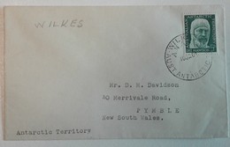 AAT  Cover Cancelled Wilkes 10/01/62    On 5d Grey/Green Sir Douglas Mawson - Lettres & Documents