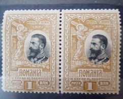 ROMANIA ,1906,king Carol I, Mi 177,PAAR  Pair 2 , Unused  King Carol I,misplaced Image - Ongebruikt