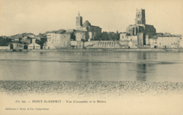 30 PONT SAINT ESPRIT /  Vue D'ensemble Et Le Rhône / - Pont-Saint-Esprit