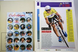 The Tour Of France 1995 - Spanish Folder With Collectible Sheets And Collection Of Cycling Round Cards - Wielrennen