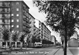 07263 "TORINO - CORSO BELGIO E LA MOLE DA PONTE SASSI - SACAT" ANIM., TRAMWAY. CART. ORIG. NON SPED. - Viste Panoramiche, Panorama