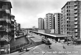 07271 "TORINO - V. CHIESA D. SALUTE E CASE FIAT- SACAT" ANIM., TRAMWAY N° 9. CART. ORIG. NON SPED. - Mehransichten, Panoramakarten