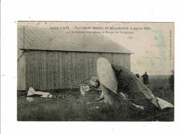 Cpa CROIX D HINS Accident Mortel De DELAGRANGE Aéroplane Devant Le Hangar N°4 Avion Cl Gourdin - Incidenti