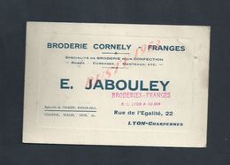 CDV CARTE DE VISITE E JABOULEY BRODERIE CORNELY FRANGES À LYON - CHARPENNES : - Visiting Cards