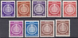 GERMANIA DDR - 1954 - Lotto 9 Valori Nuovi MNH - Servizio Yvert: 2, 3, 7, 9, 11, 13, 15, 16 E 17. - Mint