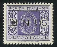 1944 Italia R.S.I. Italy RSI SEGNATASSE GNR 5 Lire Violetto Varietà 'soprastampa Capovolta' (57a) MNH** Non Garantito - Impuestos