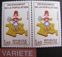 Lot FD/706 - 1982 - N°2202a TENANT AU N°2202 NEUFS** - VARIETE ☛ 7 MANQUANT SUR LA CORSE - Cote : 15,80 € - Unused Stamps