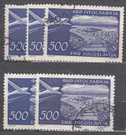 Yugoslavia Republic Five Used Airmail 500 Dinara Key Stamp Of The Set: 1951 Mi#692 - Used Stamps