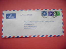 India Air Mail Letter 1960s Sent From Calcutta To Bern, Switzerland, Stamps 25 + 15 + 5 N.P. - Poste Aérienne