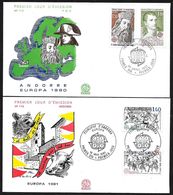 Europa 1980/81 : ANDORRE  2 X FDC 1er Jour - Colecciones