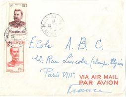 4369 MADAGASCAR Tananarive Lettre Par Avion Ob 29 4 1969 1,50F Galliéni 15 F Joffre Yv 308 316 - Brieven En Documenten