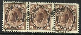 CANADA 6 CENTS X 3 PURPLE QV HEAD 1897 OUT OF SET? USEDH SG147 CV10POUNDS  READ DESCRIPTION!! - Unused Stamps