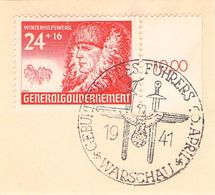 MiNr.60 ESST Warschau Auf Briefstück  Deutsches Reich Generalgouvernement - Generalregierung