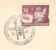 MiNr.61 ESST Warschau Auf Briefstück  Deutsches Reich Generalgouvernement - Generalregierung