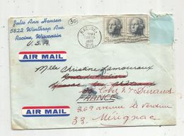 Lettre , ETATS UNIS , RACINE , 1966 , WIS. - Poststempel