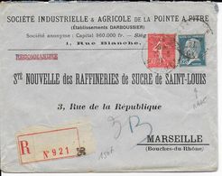 1927 - PASTEUR 1F25 + SEMEUSE Sur LETTRE RECOMMANDEE De PARIS => MARSEILLE - Crash Post