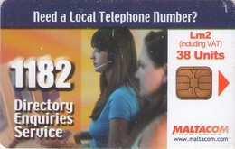 MALTA. MT-MLT-0302. 1182 Directory Enquiries. 2005-11. (059) - Malte