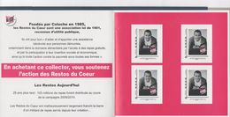 FRANCE - COLUCHE - Restos Du Coeur - 4 Timbres Autocollants - - Collectors