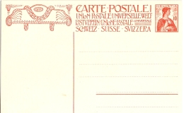 Switzerland 1909 10c Card Commemorating The Initiation Of UPU-monument, Unused - UPU (Union Postale Universelle)