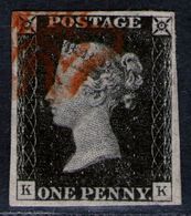 England - One Penny Black - Pl. 1b - Kabinett - Tiefst Geprüft BPP - Gebruikt