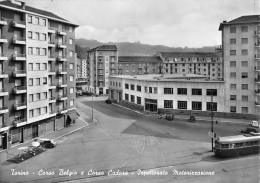 07289 "TORINO - C.SO BELGIO E C.SO CADORE- SACAT - ISPETT. MOTORIZZ." ANIM. AUTO ANNI '50 TRAMWAY. CART. ORIG. NON SPED. - Viste Panoramiche, Panorama