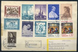 1963 , CIUDAD DEL VATICANO , CERTIFICADO A BASILEA , FRANQUEO MÚLTIPLE. - Covers & Documents