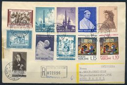 1963 , CIUDAD DEL VATICANO , CERTIFICADO A BASILEA , FRANQUEO MÚLTIPLE. - Briefe U. Dokumente