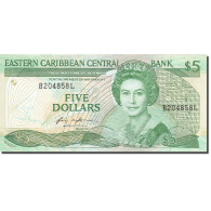 Billet, Etats Des Caraibes Orientales, 5 Dollars, 1985-1987, Undated - East Carribeans