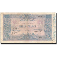 France, 1000 Francs, 1926–08–05, TB+, Fayette:36.42, KM:67k - 1 000 F 1889-1926 ''Bleu Et Rose''