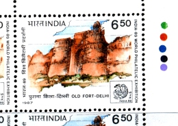 OLD FORT-DELHI-ERROR-INDIA 89-WORLD PHILATELIC EXHIBITION-BOOKLET PANES-EXTREMELY SCARCE-MNH-M-149 - Varietà & Curiosità