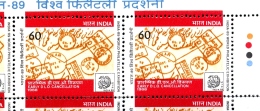 EARLY DLO CANCELLATIONS-ERROR-INDIA 89-WORLD PHILATELIC EXHIBITION-BOOKLET PANES-EXTREMELY SCARCE-MNH-M-154 - Errors, Freaks & Oddities (EFO)