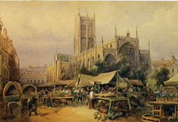 YORKS - HULL - HOLY TRINITY CHURCH AND MARKET PLACE - ART - Hull