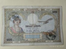 Occupazione Italiana Montenegro 1000 Dinari 1931 - Zonder Classificatie