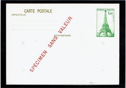 CTN27- EP CP TOUR EIFFEL SURCH SPECIMEN SANS VALEUR - Specimen