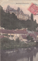 28. MONTIGNY LE GANNELON. CPA COLORISEE. LE CHATEAU..ANIMATION. SÉCHAGE DU LINGE ANNÉE 1905 + TEXTE - Montigny-le-Gannelon