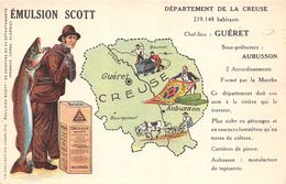 Creuse     23      Carte Géographique  Du Département  éditée Par Emulsion Scott        (voir Scan) - Sonstige & Ohne Zuordnung