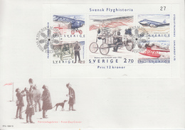 Enveloppe  FDC  1er Jour    SUEDE   Histoire  De  L' Aviation  Suédoise    1984 - FDC