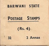 INDIA BARWANI, 1941, Booklet SB4, Rs 4,0 - Barwani