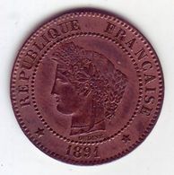 Cérès. 2 Centimes 1891 A . - 2 Centimes