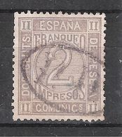 ESPAGNE / ESPANA / SPAIN / SPANIEN ,1872 , Impresos , Yvert N° 115, 2 C Gris Violet Obl Ovale PD , TB - Gebraucht