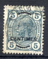 AUSTRIA PO IN CRETE (French Currency) 1904 5 C. On 5 H. Perforated 13:12½ Used.  Michel 8B - Levant Autrichien