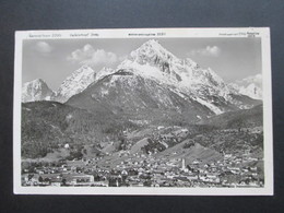 AK / Echtfoto 1935 Mittenwald Gegen Wettersteingruppe. Wettersteinspitze 2297m. Sonne, Licht, Luft, Ruhe. Mittenwald - Mittenwald