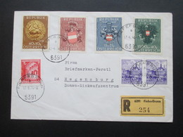 Österreich 1949 Nr. 937 - 940 MiF Verwendet 1974! Einschreiben R 6391 Fieberbrunn 254. Heimkehrerfürsorge - Brieven En Documenten