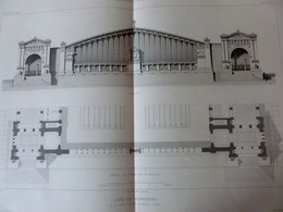 PLANS - GARE De VOYAGEURS - LOT De 2 Plans, Encyclopédie D'Architecture XIXe Siècle, Archit. FORMIGE - Architecture