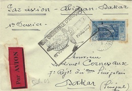 Mars 1937 - 1er Voyage ABIDJIAN - DAKAR  - ( Au Dos, Arrivée Avec Superbe Daguin De Dakar-avion ) - Lettres & Documents