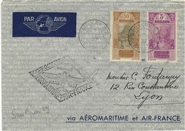 Mars 1937 - 1er Voyage  CONAKRY -LYON Par Aéromaritime Et Air-France -affr. à 3,50 F. - Brieven En Documenten