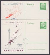 PP 8 C 2/01 A + /01 B "Deutschlandflug", 1956, Beide Karten, * - Private Postcards - Mint