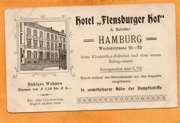 Hotel Flensburger Hof Hamburg Germany 1900 Postcard - Mitte